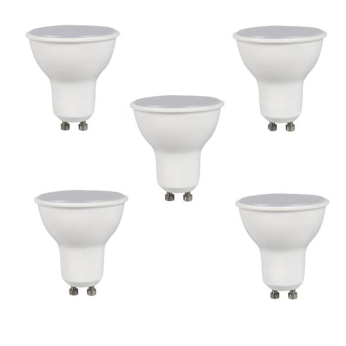 EXPERT LINE Lot de 5 ampoules LED Spot GU10 3 W équivalent a 24 W blanc chaud