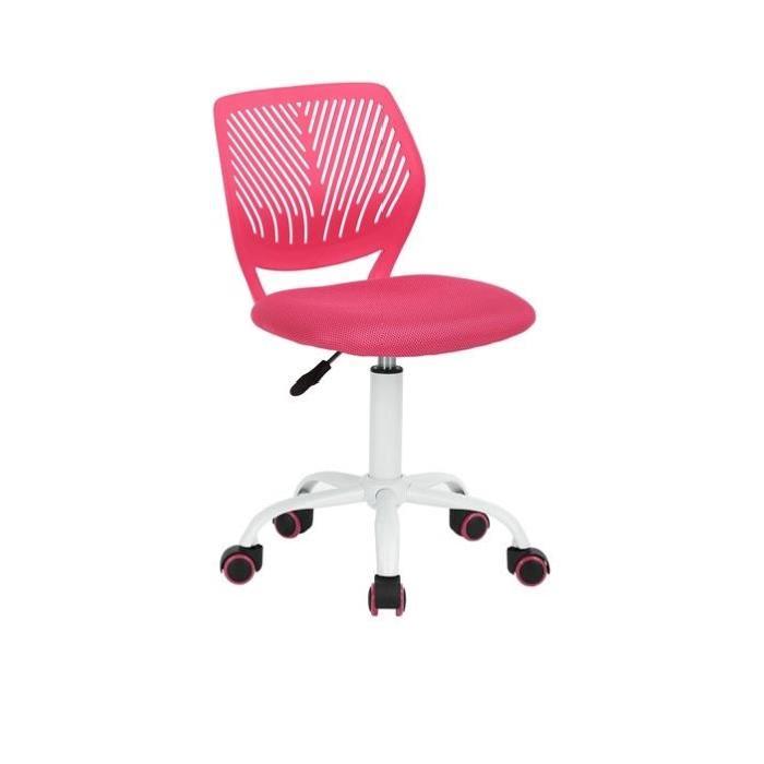 CARNA Chaise de bureau - Tissu maille rose - Style contemporain - L 40 x P 44 cm