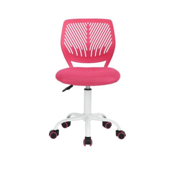 CARNA Chaise de bureau - Tissu maille rose - Style contemporain - L 40 x P 44 cm