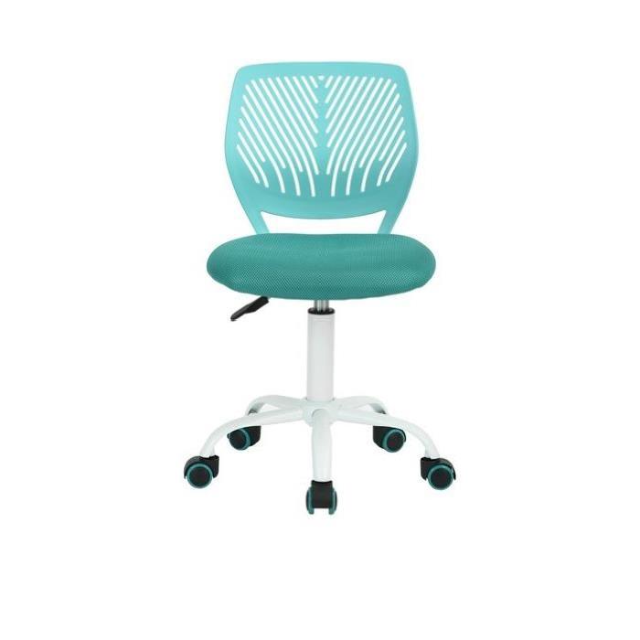 CARNA Chaise de bureau - Tissu maille turquoise - Style contemporain - L 40 x P 44 cm