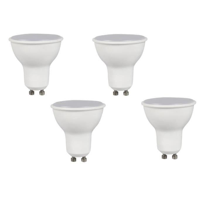 EXPERT LINE Lot de 4 ampoules LED Spot GU10 5 W équivalent a 35 W blanc chaud