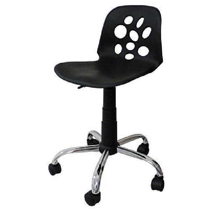 LYLY Chaise de bureau sur roulettes - Noir mat