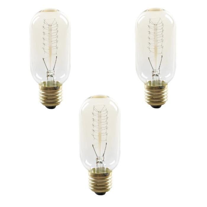 EXPERT LINE Lot de 3 ampoules a incandescence décorative E27 40 W compatibles variateur