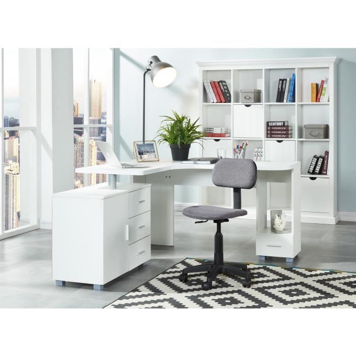 PIKTO Chaise de bureau dactylo en tissu Gris