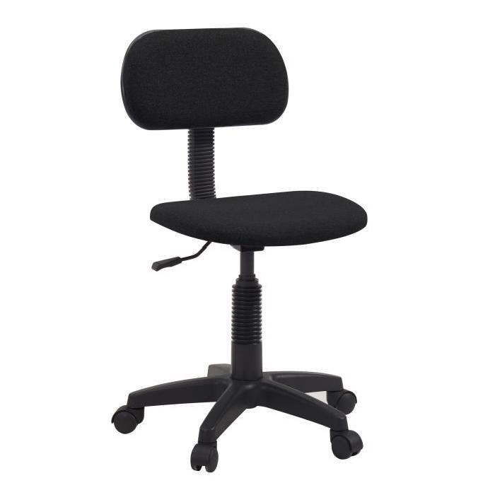 PIKTO Chaise de bureau dactylo en tissu Noir