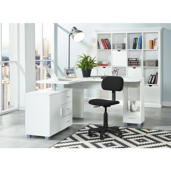 PIKTO Chaise de bureau dactylo en tissu Noir