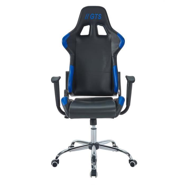 Fauteuil de Bureau Façon Siege Baquet Race noir et bleu