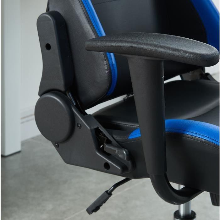 Fauteuil de Bureau Façon Siege Baquet Race noir et bleu