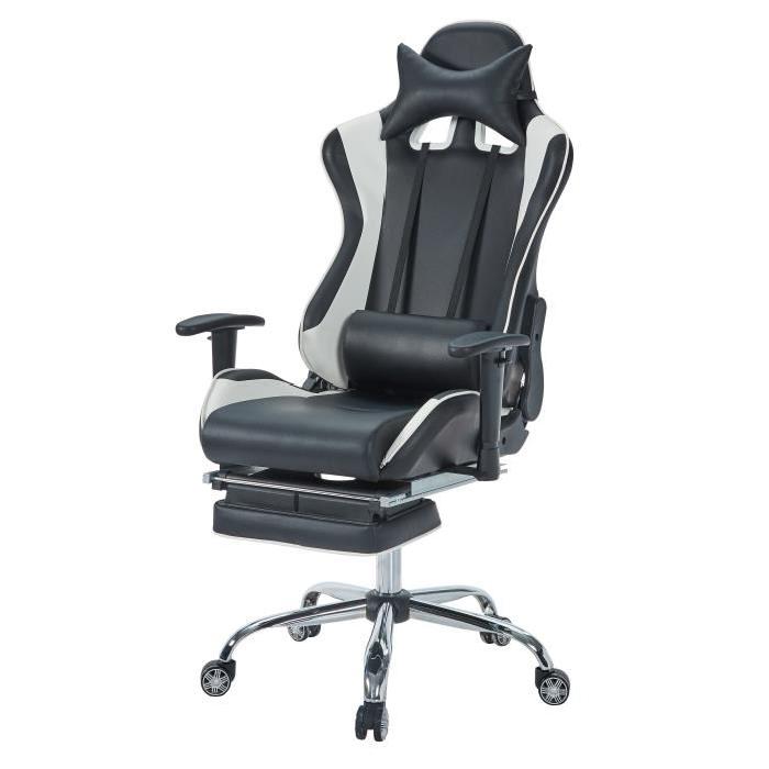 Fauteuil de Bureau Façon Siege Baquet Rallye noir et blanc