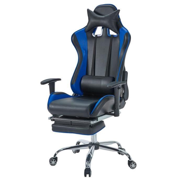 Fauteuil de Bureau Façon Siege Baquet Rallye noir et bleu