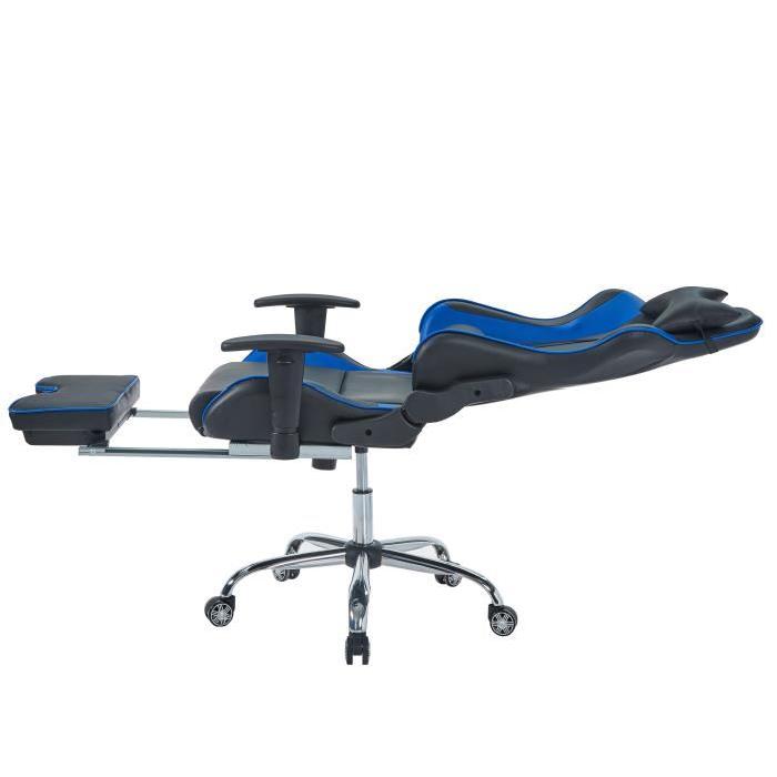 Fauteuil de Bureau Façon Siege Baquet Rallye noir et bleu