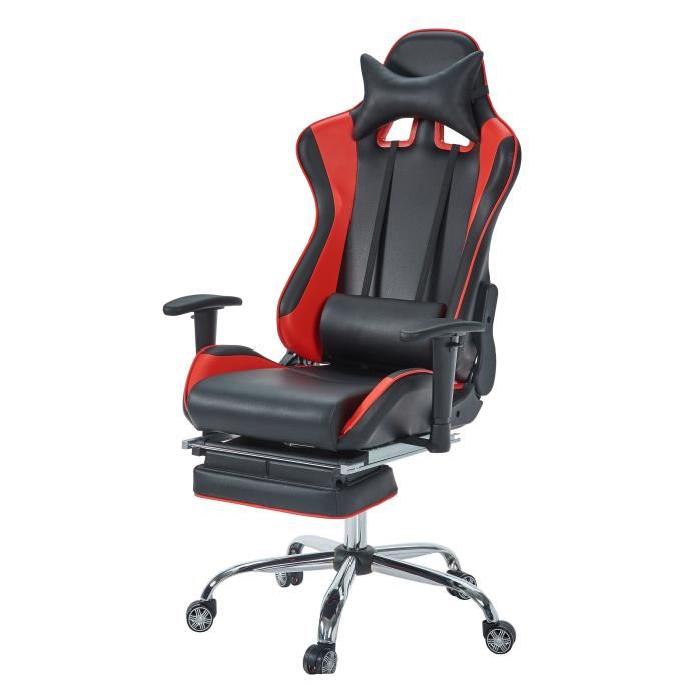 Fauteuil de Bureau Façon Siege Baquet Rallye noir et rouge