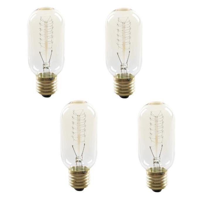 EXPERT LINE Lot de 4 ampoules a incandescence décorative E27 40 W compatibles variateur