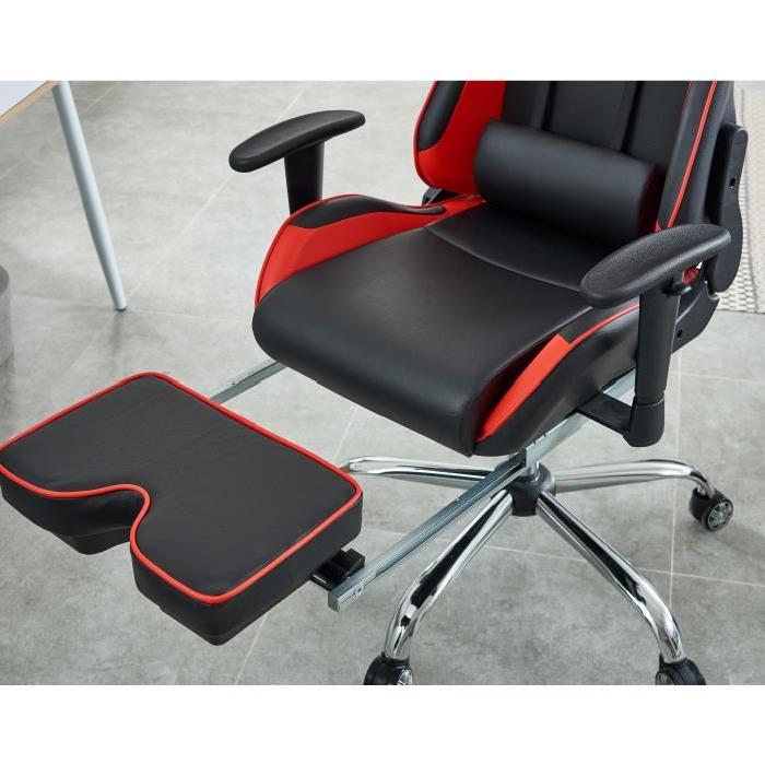 Fauteuil de Bureau Façon Siege Baquet Rallye noir et rouge