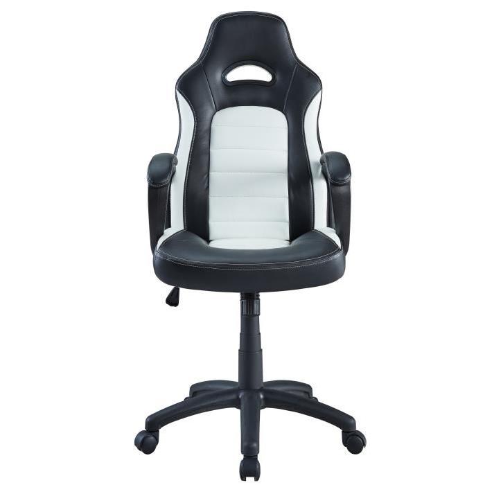 Fauteuil de Bureau Façon Siege Baquet Sprint noir et blanc