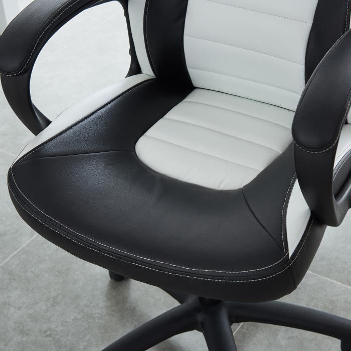 Fauteuil de Bureau Façon Siege Baquet Sprint noir et blanc