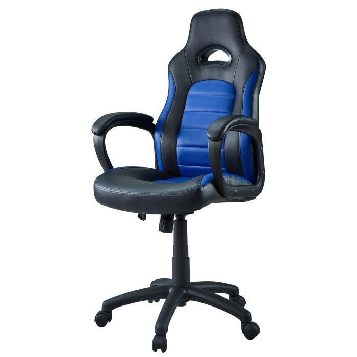 Fauteuil de Bureau Façon Siege Baquet Sprint noir et bleu