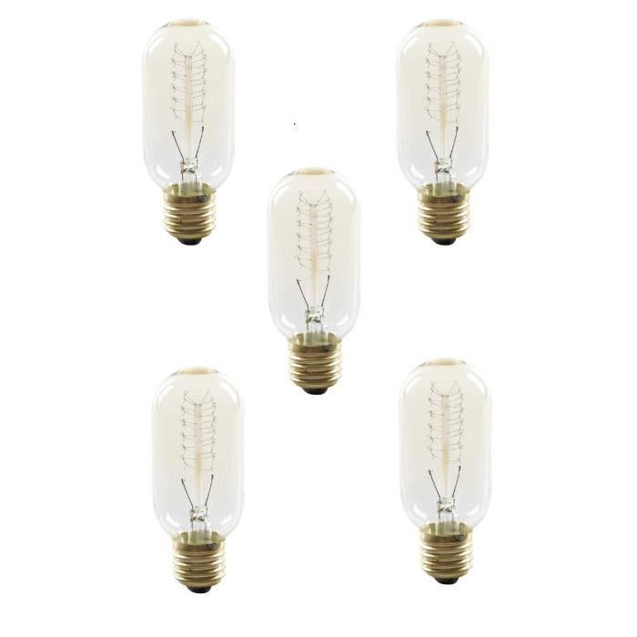 EXPERT LINE Lot de 5 ampoules a incandescence décorative E27 40 W compatibles variateur