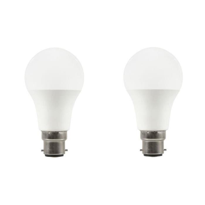 EXPERT LINE Lot de 2 ampoules LED B22 10 W équivalent a 60 W blanc chaud