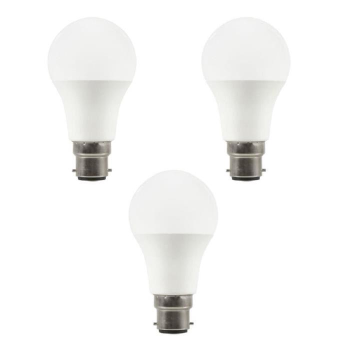 EXPERT LINE Lot de 3 ampoules LED B22 10 W équivalent a 60 W blanc chaud