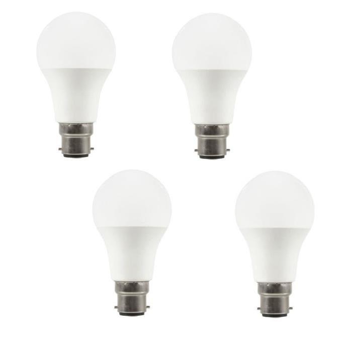 EXPERT LINE Lot de 4 ampoules LED B22 10 W équivalent a 60 W blanc chaud