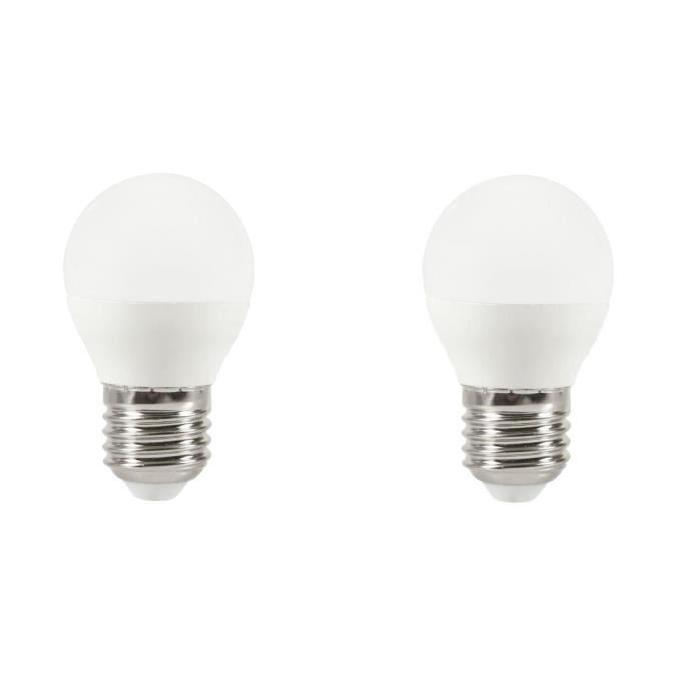 EXPERT LINE Lot de 2 ampoules LED E27 G45 3 W équivalent a 25 W blanc chaud