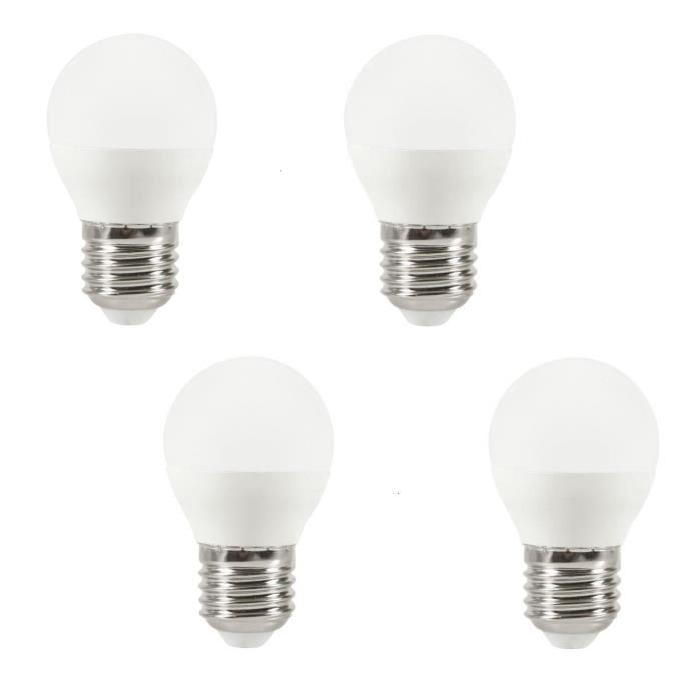 EXPERT LINE Lot de 4 ampoules LED E27 G45 3 W équivalent a 25 W blanc chaud