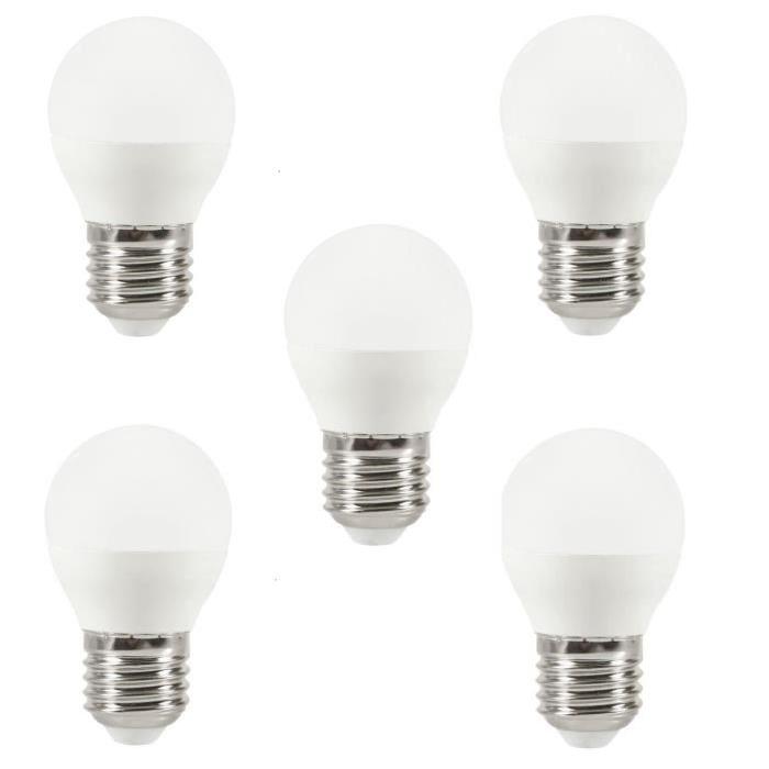 EXPERT LINE Lot de 5 ampoules LED E27 G45 3 W équivalent a 25 W blanc chaud