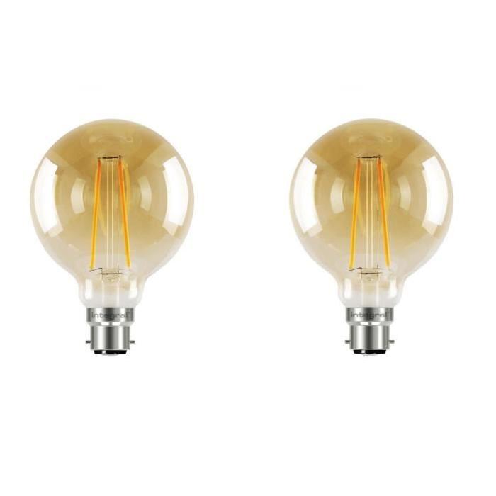 INTEGRAL LED Lot de 2 ampoules décoratives G125 B22 2,5 W équivalent a 40 W