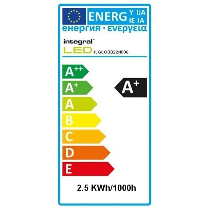 INTEGRAL LED Lot de 2 ampoules décoratives G125 B22 2,5 W équivalent a 40 W