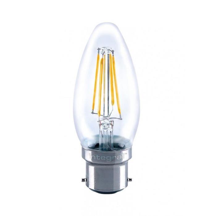 INTEGRAL LED Lot de 2 ampoules flamme B22 filament 4 W équivalent a 36 W 2700 K 420 lm