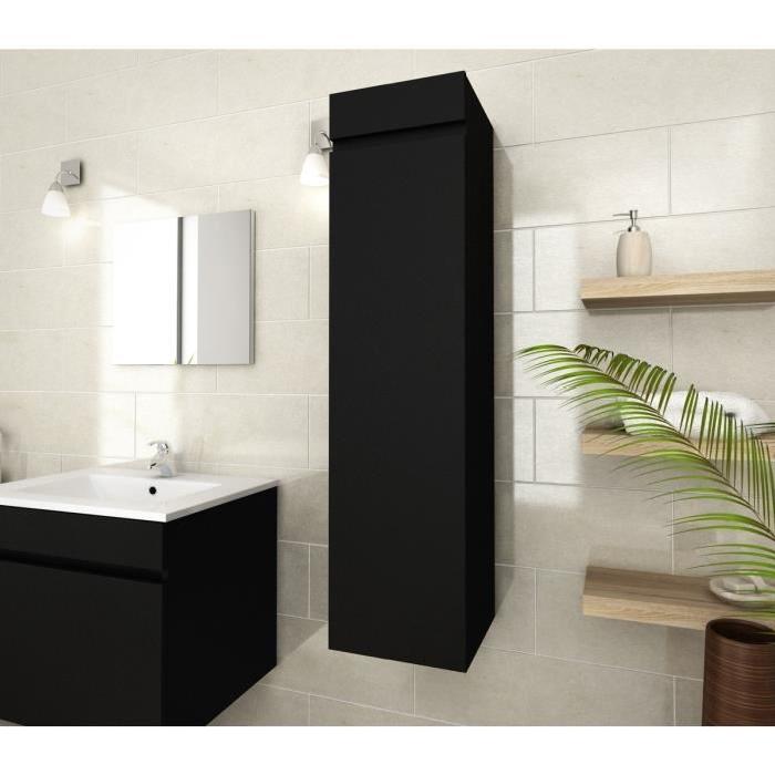 LUNA Colonne de salle de bain L 30 cm - Noir mat