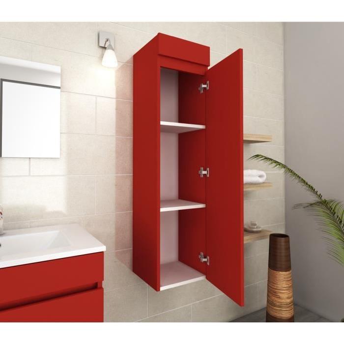LUNA Colonne de salle de bain L 30 cm - Rouge mat