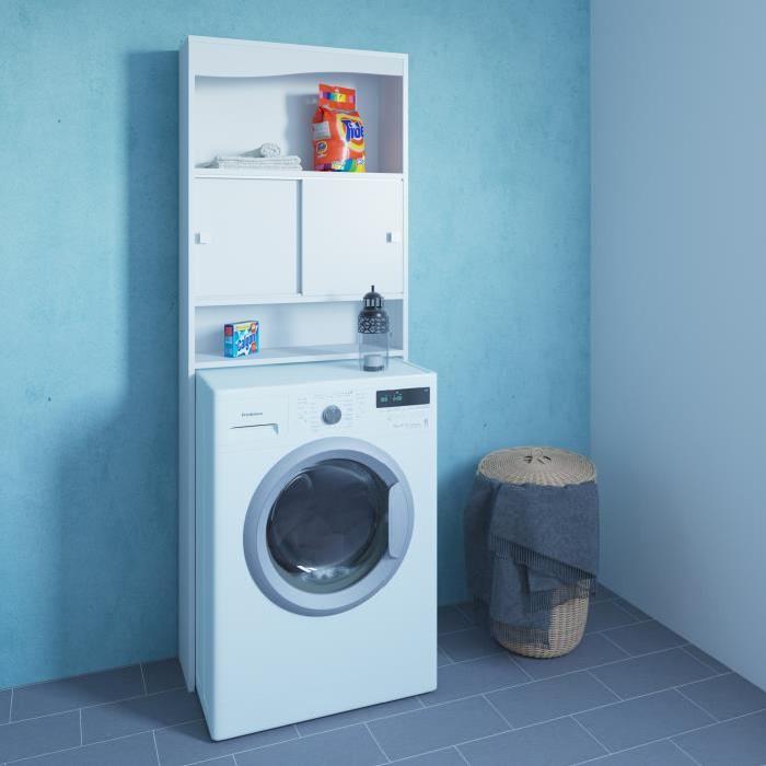 GALET Meuble WC ou machine a laver L 64 cm - Blanc