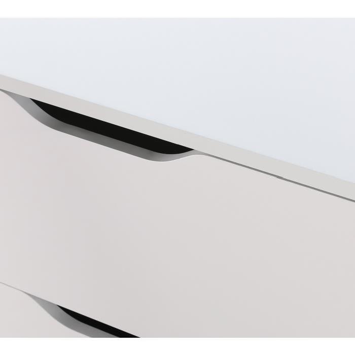 STELL Commode de chambre style contemporain laquée blanc brillant - L 81 cm