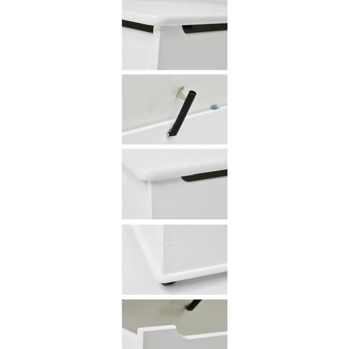 HOPPEKIDS Coffre de rangement contemporain laqué blanc - L 73 cm