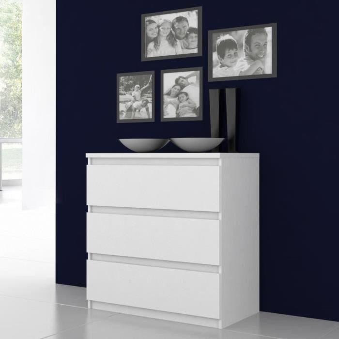 FINLANDEK Commode de chambre NATTI style contemporain blanc - L 77,2 cm