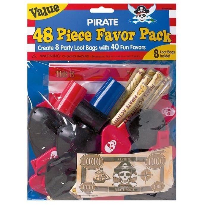 RIETHMULLER Pack Pinata Coffre de Pirate + Sachet de 48 Garnitures