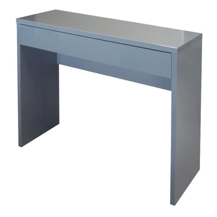 ARENA Console meuble style contemporain gris brillant - L 109 cm