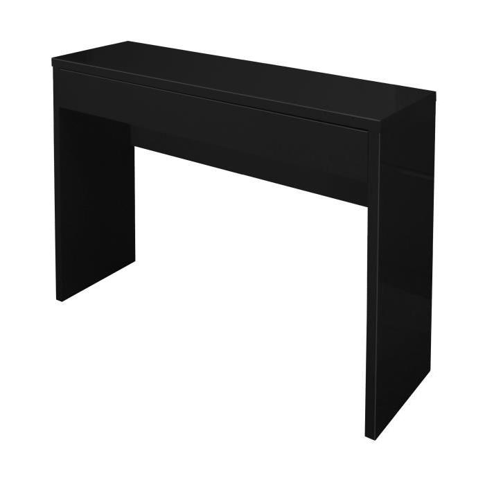 ARENA Console meuble style contemporain noir brillant - L 109 cm