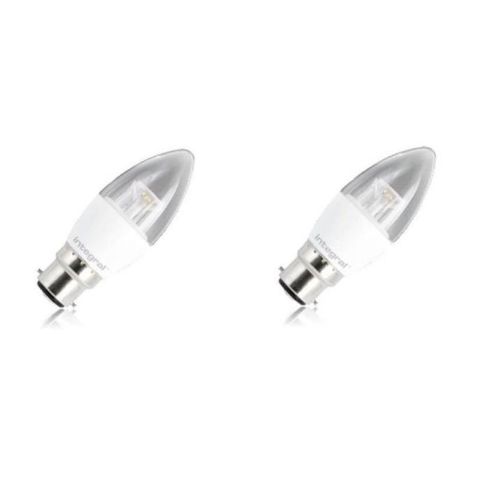 INTEGRAL LED Lot de 2 ampoules flamme B22 6,5 W équivalent a 40 W 5000 K 490 lm dimmable