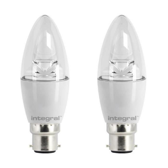 INTEGRAL LED Lot de 2 ampoules flamme B22 6W 540lm équivalent a 40W