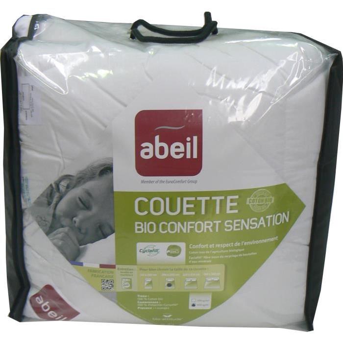 ABEIL Couette chaude Bio Confort Sensation 100% coton 140x200 cm blanc