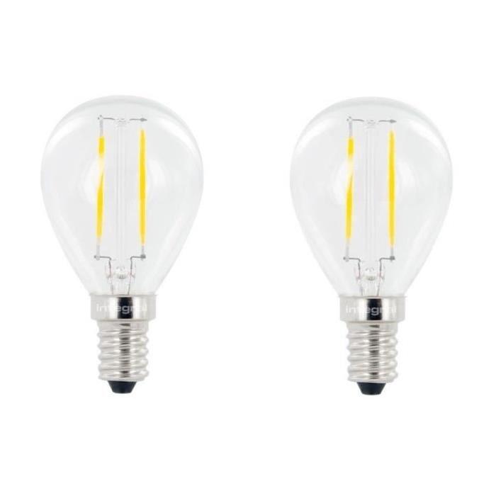 INTEGRAL LED Lot de 2 ampoules mini globe filament E14 2 W équivalent a 25 W 2700 K 250 lm