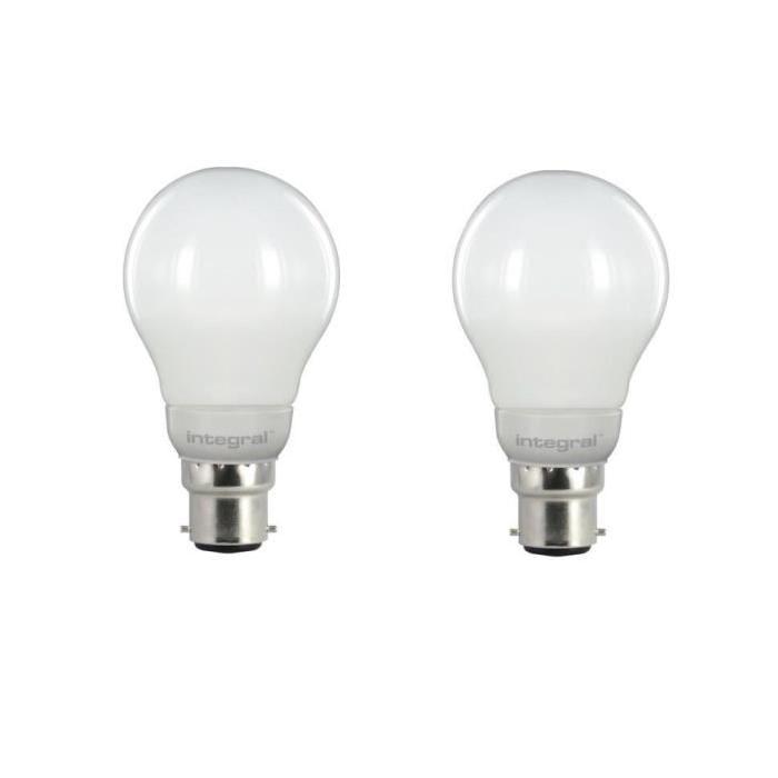 INTEGRAL LED Lot de 2 ampoules classic globe B22 5,5 W équivalent a 40 W 2700 K 470 lm