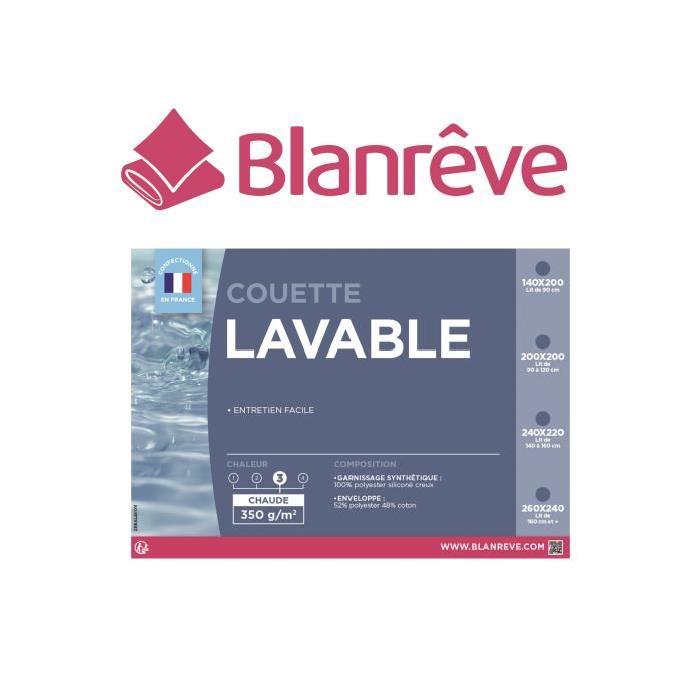 BLANREVE Couette tempérée Lavable 220x240 cm blanc