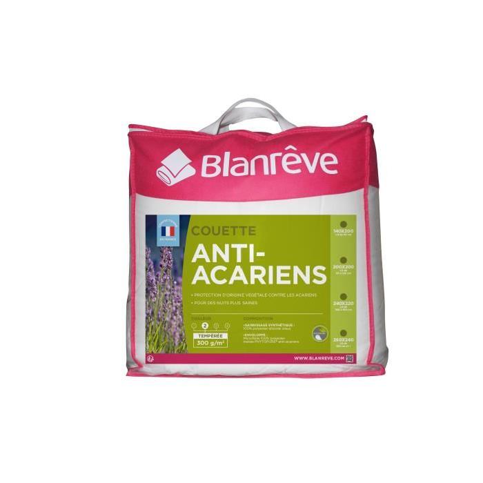 BLANREVE Couette Microfibre PHYTOPURE Anti-Acariens 220x240 cm blanc