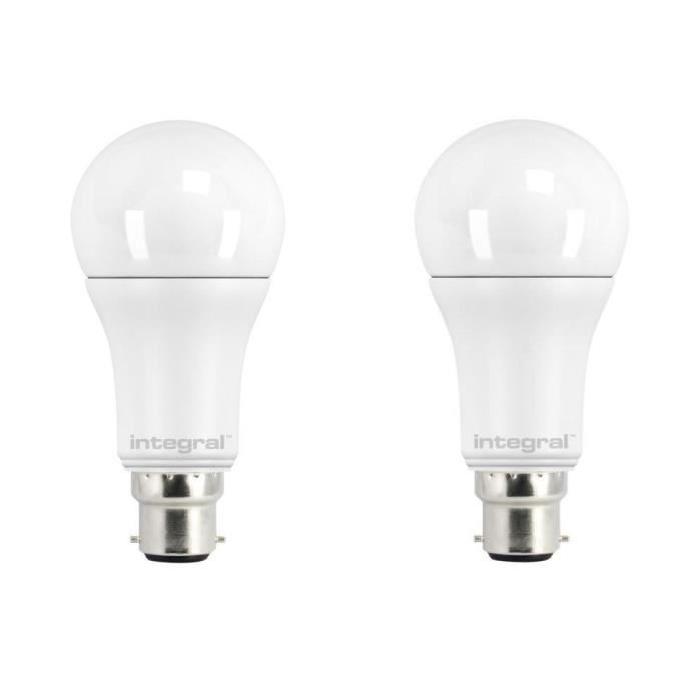 INTEGRAL LED Lot de 2 ampoules B22 10,5W équivalent a 75 W 5000 K 1100 lm