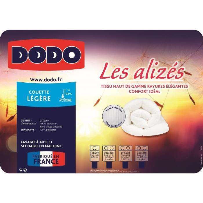 DODO Couette légere 250g/m˛ LES ALIZES 140x200 cm blanc