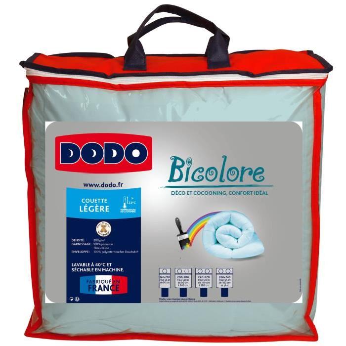 DODO Couette légere 200g/m˛ Bicolore 140x200 cm aqua et gris clair